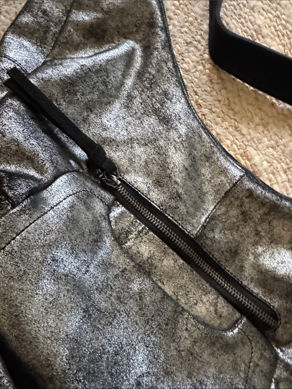 We The Free Shimmery Silver Crescent Shoulder Bag - Picture 4 of 7